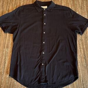 Men’s Coastaoro Short Sleeve Button-Down Collar Shirt Black, Large